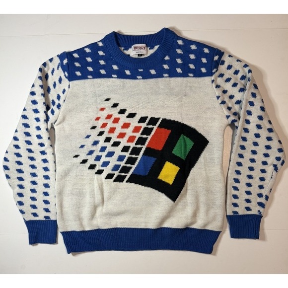 Microsoft Windows 95 Ugly Sweater Size Medium Christmas Holiday